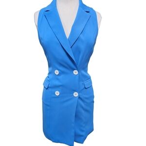 Yellow The Label Sleeveless Liv Blazer‎ Dress Womens Size S Blue